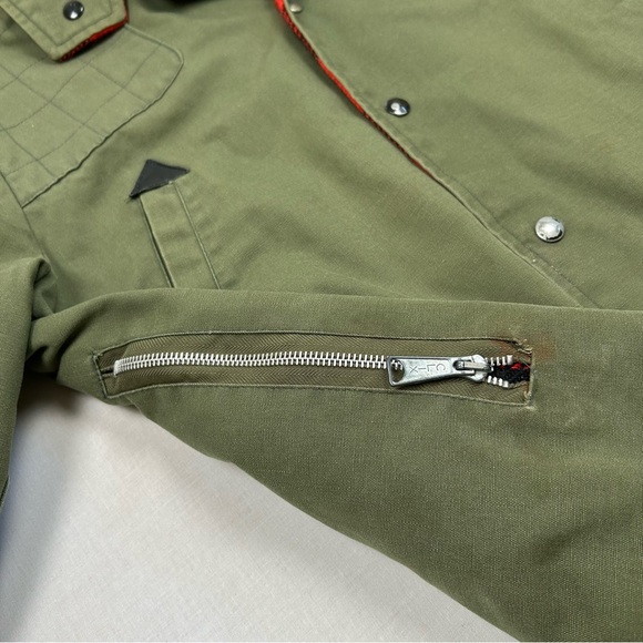 Vintage 1980s Reversible Military Army Plaid Jacket - Picture 2 of 6